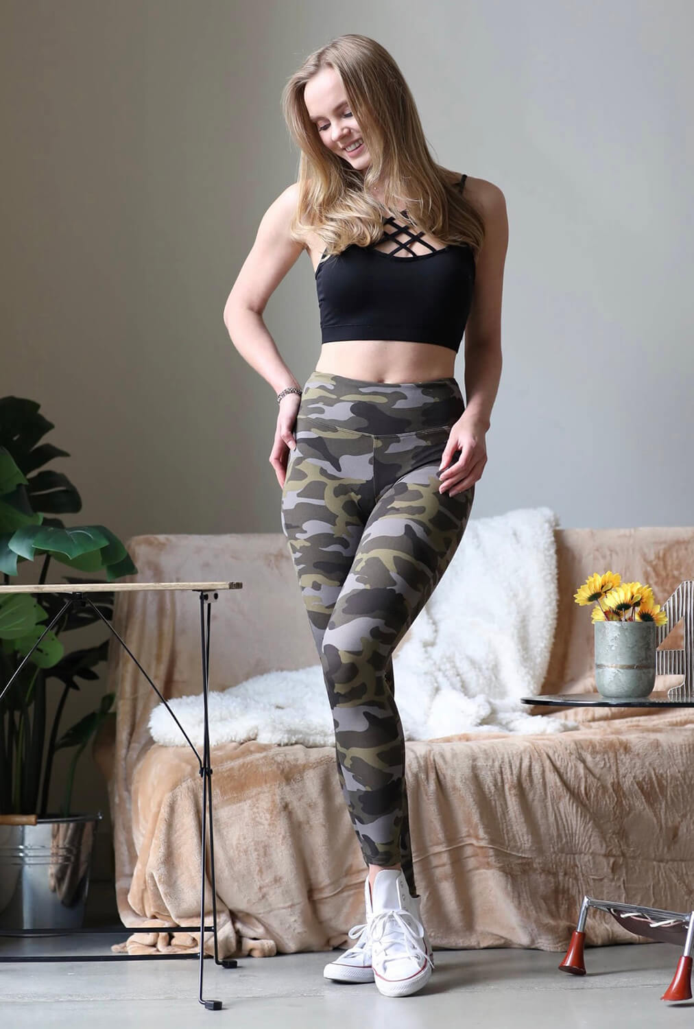 Maggie Camouflage Premium Microfiber Leggings